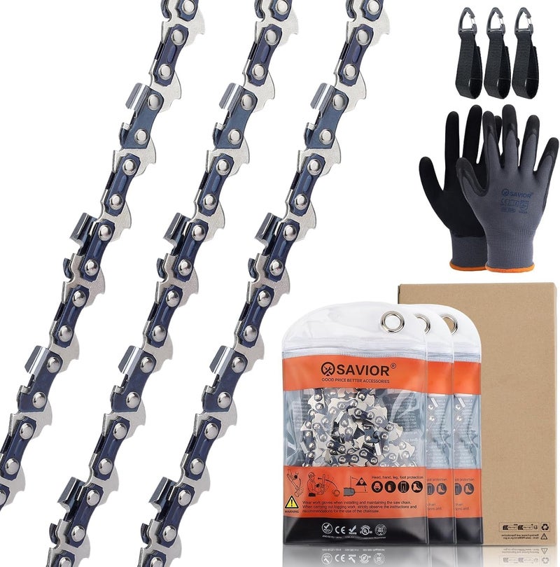 Savior 3PC 18 Inch Replacement Chain for Greenworks GCS80420, GCS80421,GCS80450, 18 Inch Chainsaw Chain for Greenworks 20332 2000002 - Image 1